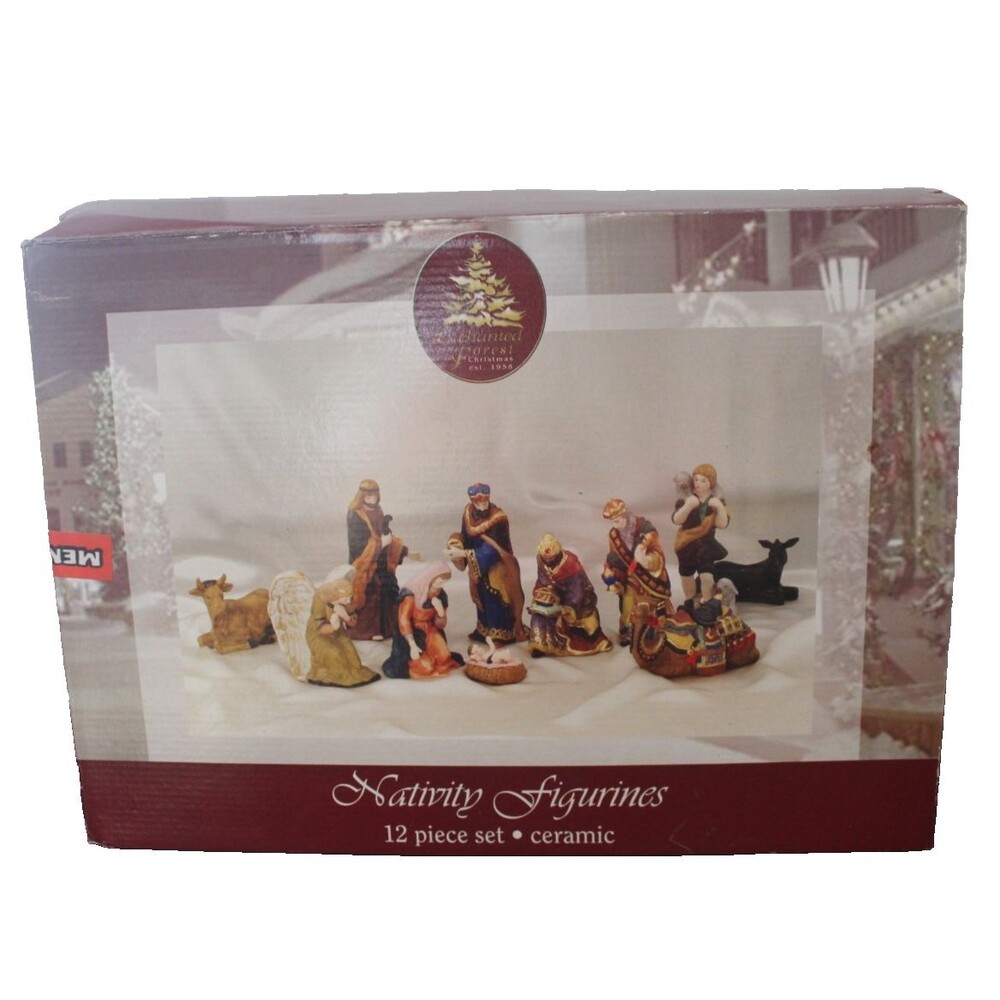 Enchanted Forest Nativity Set 12 Piece Original Box No Creche